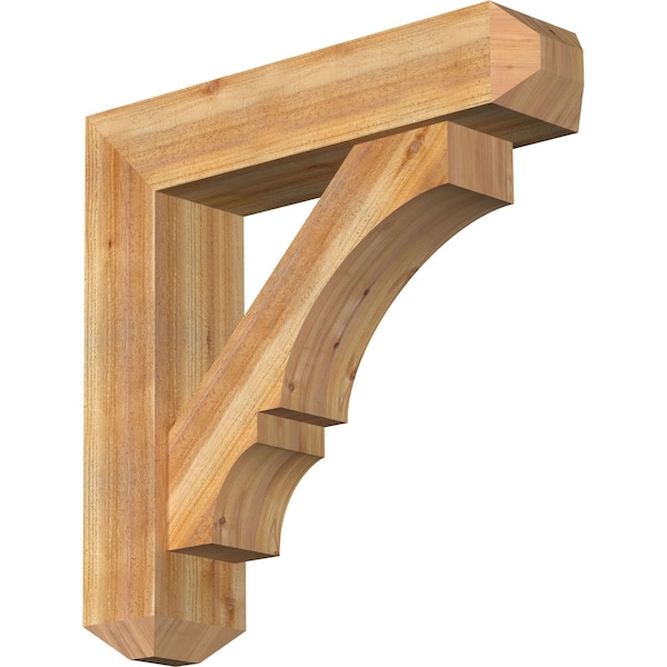 Ekena Millwork Balboa Craftsman Rough Sawn Bracket w/ Offset Brace, Western Red Cedar, 8"W x 34"D x 34"H BKT0806X34X34BOA04RWR - main